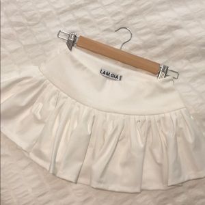 I.AM.GIA WHITE PLEATED CINDY SKIRT XXS
